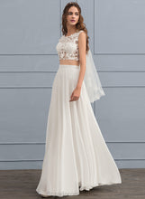 Load image into Gallery viewer, Floor-Length Wedding Monserrat Beading Dress Chiffon Lace Sequins Wedding Dresses A-Line With