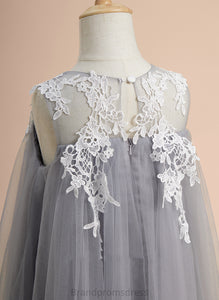 Scoop Tulle Knee-length Sleeveless Ann Flower - With Lace Neck Flower Girl Dresses A-Line Girl Dress