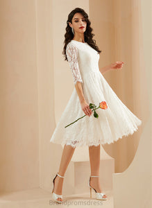 Scoop Janey Lace Dress A-Line Knee-Length Wedding Wedding Dresses