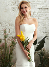 Load image into Gallery viewer, Stretch Trumpet/Mermaid Crepe Sweep Strapless Dress Wedding Charlize Wedding Dresses Train