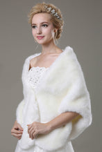 Load image into Gallery viewer, Beautiful Faux Fur Wedding Wrap