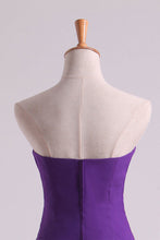 Load image into Gallery viewer, 2022 Hot Purple Sweetheart Ruffled Bodice Floor Length Sheath Chifoon Evening Dresses