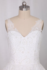 2024 New Wedding Dress Ball Gown Spaghetti Straps Floor-Length Lace Zipper Back