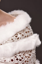 Load image into Gallery viewer, Pretty Faux Fur Wedding Wrap With Beading
