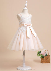 Bow(s) Lorelei Dress Scalloped - A-Line Knee-length Flower Flower Girl Dresses Sleeveless Girl With Neck Tulle