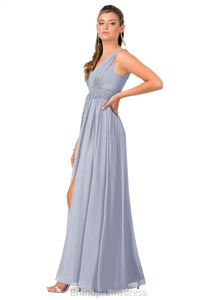 Gabriela Natural Waist Spaghetti Staps Sleeveless Trumpet/Mermaid Floor Length Bridesmaid Dresses