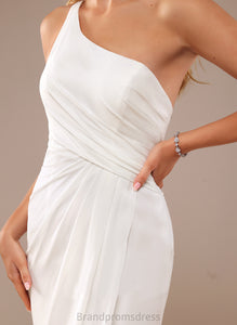 Dress Trumpet/Mermaid Chiffon Zaria One-Shoulder Train With Wedding Dresses Wedding Ruffle Sweep