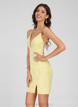 Load image into Gallery viewer, Short/Mini Lace Club Dresses Front V-neck Bodycon Homecoming Split With Sabrina Dress
