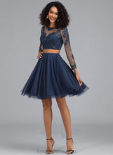 Load image into Gallery viewer, Eden Neck Homecoming Dresses Tulle Scoop Lace Dress With A-Line Short/Mini Homecoming