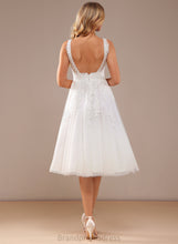Load image into Gallery viewer, Lace Dress Wedding Dresses Tulle A-Line Wedding Yamilet Knee-Length V-neck