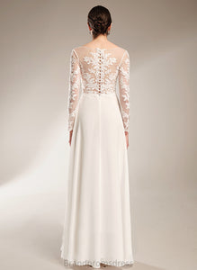 Wedding Dresses A-Line Kristina Floor-Length V-neck Lace Dress Wedding Chiffon