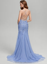 Load image into Gallery viewer, Tulle Train With Prom Dresses Square Sequins Alina Sweep Lace Trumpet/Mermaid