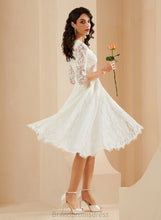 Load image into Gallery viewer, Scoop Janey Lace Dress A-Line Knee-Length Wedding Wedding Dresses