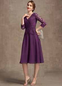 Mother of the Bride Dresses Chiffon Beading Mother Hope Sequins the of Bride Dress With V-neck Lace Knee-Length A-Line