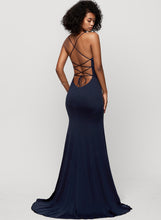 Load image into Gallery viewer, Train Square Sweep Prom Dresses Lorena Trumpet/Mermaid Jersey