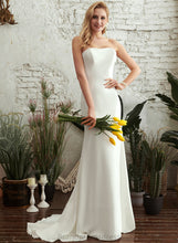 Load image into Gallery viewer, Stretch Trumpet/Mermaid Crepe Sweep Strapless Dress Wedding Charlize Wedding Dresses Train