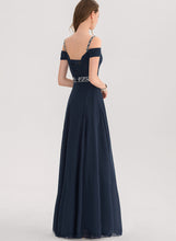 Load image into Gallery viewer, Beading Prom Dresses Chiffon Floor-Length Shoulder A-Line Cold Kiana Pleated With Sequins V-neck