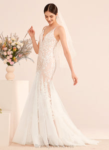Dress Train Lace Court Alyssa Wedding With Tulle Lace V-neck Wedding Dresses Trumpet/Mermaid