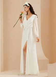 V-neck Dress Wedding Dresses Wedding Floor-Length Lace Peyton Chiffon A-Line