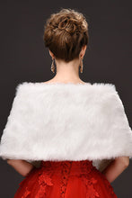 Load image into Gallery viewer, Concise White Faux Fur Wedding Wrap