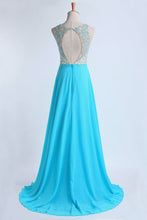 Load image into Gallery viewer, 2022 Prom Dresses A Line Scoop Sweep/Brush Chiffon