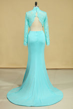 Load image into Gallery viewer, 2024 Two Pieces Prom Dresses Mermaid Spandex &amp; Tulle With Applique