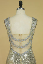 Load image into Gallery viewer, 2022 Straps Prom Dresses Sheath With Beads Sequins Floor Length