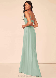 Olivia Sleeveless V-Neck Floor Length Natural Waist A-Line/Princess Bridesmaid Dresses