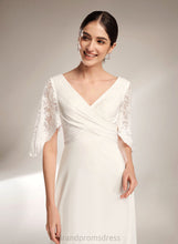 Load image into Gallery viewer, Wedding Dresses Floor-Length Lace V-neck Chiffon Dress Sheath/Column Wedding Rayne