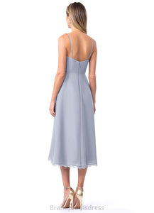 Alisa Sleeveless Floor Length Natural Waist A-Line/Princess V-Neck Bridesmaid Dresses