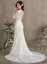 Load image into Gallery viewer, V-neck Train Wedding Lace Mariana Court Trumpet/Mermaid Wedding Dresses Dress