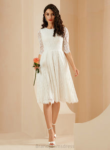 Scoop Janey Lace Dress A-Line Knee-Length Wedding Wedding Dresses