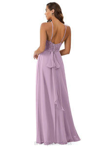 Dulce A-Line/Princess One Shoulder Floor Length Sleeveless Natural Waist Bridesmaid Dresses