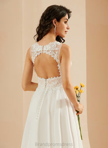 V-neck Chiffon With Sequins Rhoda A-Line Knee-Length Wedding Dress Wedding Dresses Lace