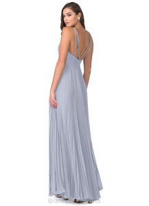 Hadley Scoop Natural Waist Half Sleeves Floor Length A-Line/Princess Tulle Bridesmaid Dresses