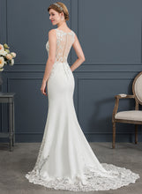 Load image into Gallery viewer, Wedding Dress Lace Crepe Trumpet/Mermaid Stretch Court Lexie V-neck Train Wedding Dresses