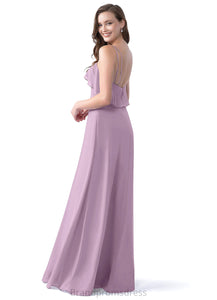 Carina A-Line/Princess Sleeveless Natural Waist V-Neck Floor Length Bridesmaid Dresses