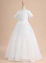 Load image into Gallery viewer, Girl - Flower Girl Dresses Brooklynn Ball-Gown/Princess Lace/Beading/Sequins Flower Sleeves Scoop Dress Neck With Tulle Floor-length Short