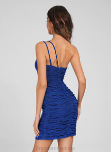 One-Shoulder Bodycon Homecoming Dress Jersey Club Dresses Pleated Rihanna Sequins With Short/Mini