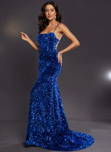 Load image into Gallery viewer, Floor-Length Prom Dresses Jaden Square Sequined Trumpet/Mermaid