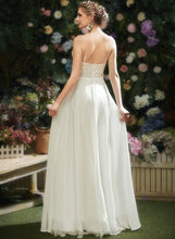 Load image into Gallery viewer, Floor-Length Chiffon Wedding Dresses A-Line Dress V-neck Kaleigh Lace Wedding