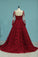 2024 Evening Dress A Line Prom Dresses Scoop Court Train Lace Long Sleeves