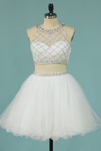 Load image into Gallery viewer, 2024 Hot Selling Homecoming Dresses Scoop A-Line Beaded Bodice Tulle Short/Mini