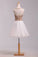 2022 Lovely Homecoming Dresses A Line White Scoop Short/Mini Tulle