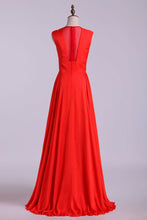 Load image into Gallery viewer, 2022 New V-Neck Prom Dresses A-Line Chiffon Floor-Length
