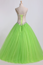 Load image into Gallery viewer, 2022 Bicolor Beaded Bodice Quinceanera Dresses Sweetheart Tulle Ball Gown Lace Up Floor-Length