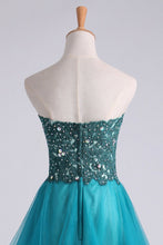 Load image into Gallery viewer, 2022 Homecoming Dress Sweetheart A Line With Applique And Beads