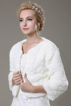 Load image into Gallery viewer, 3/4 Length Sleeve Faux Fur Wedding Wrap