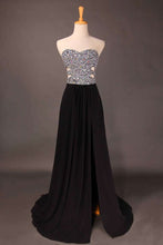 Load image into Gallery viewer, 2022 Sweetheart Prom Dresses Beaded Bodice A Line Chiffon