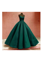 Load image into Gallery viewer, Ball Gown Spaghetti Straps Satin Floor Length Prom Dresses, Long Quinceanera Dresses